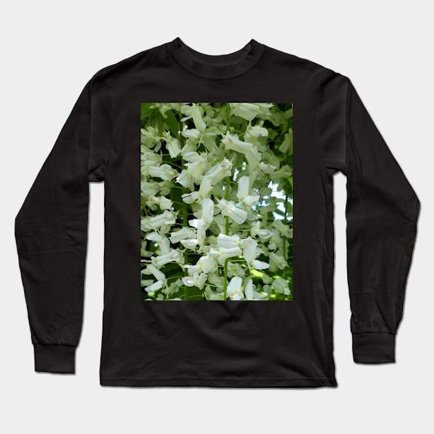 White Summer Blooms Long Sleeve T-Shirt by Celtic Morrigan